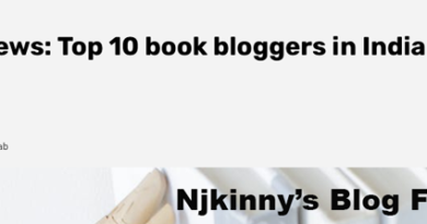 Njkinny's Blog is featured among Top 10 Book Bloggers in India