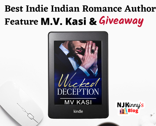 Indie Indian Romance Author MV Kasi bio, books, book reviews, book quotes and book recommendations on Njkinny's Blog