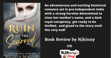 Ruin of the Scarred by Medha Nagur Book Review, Book Spotlight, Book Excerpt, Characters, Blurb, author bio on NJkinny's Blog